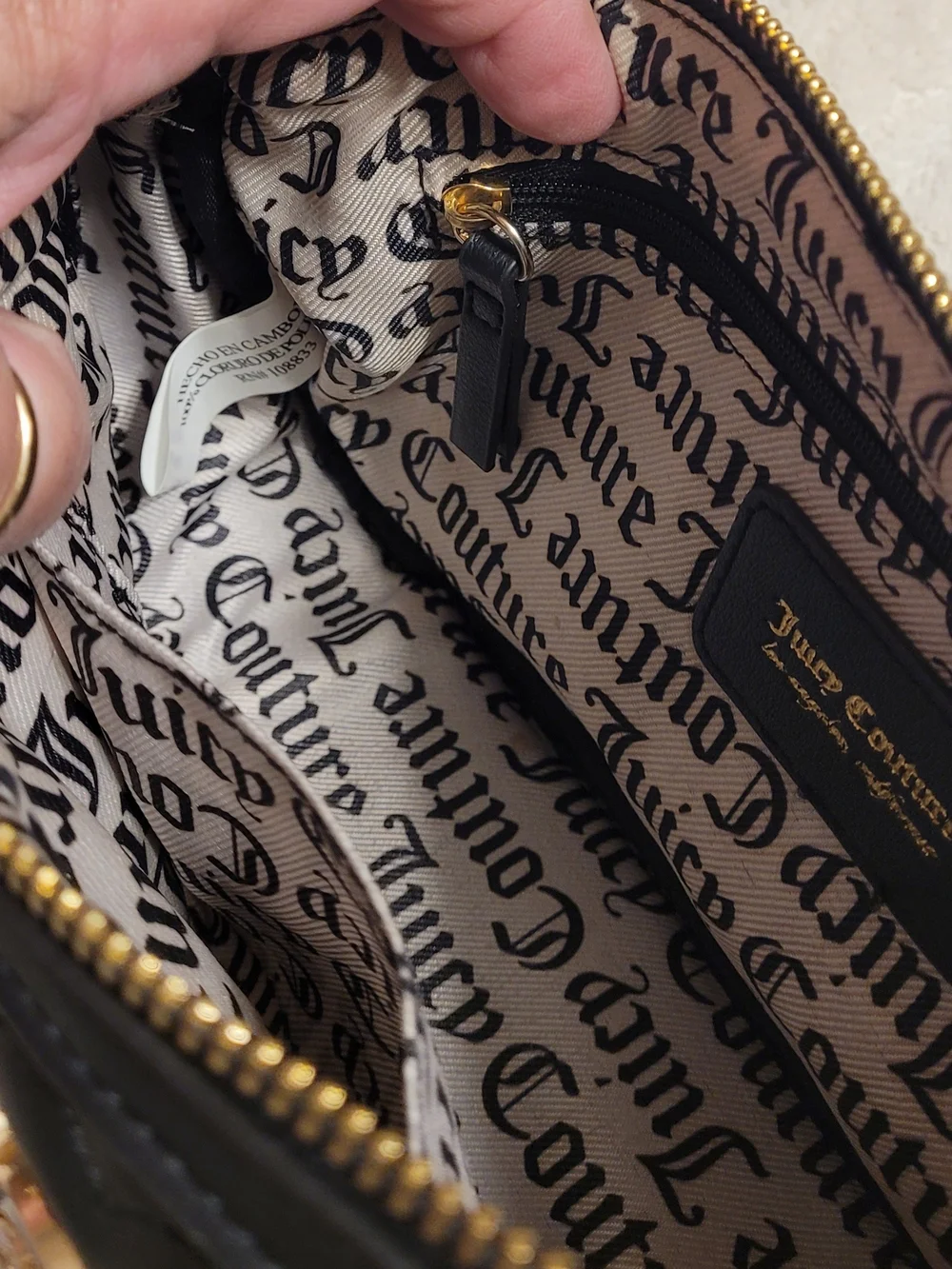 Juicy Couture Black Quilted Heart Logo Crossbody